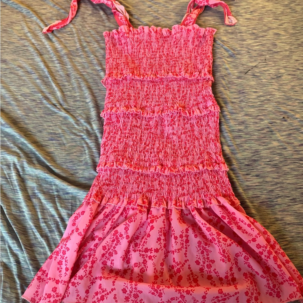 Charming Pink Floral Kids Dress